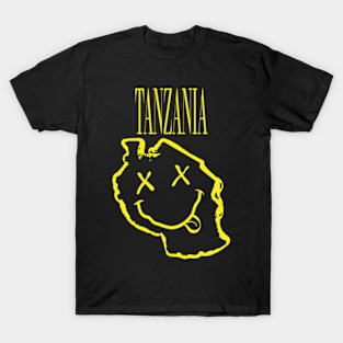 Vibrant Tanzania x Eyes Happy Face: Unleash Your 90s Grunge Spirit! T-Shirt